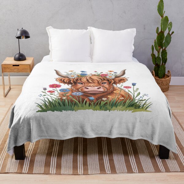 Item preview, Adorable Highland Cow Floral designed and sold by SOUFIANE1991.