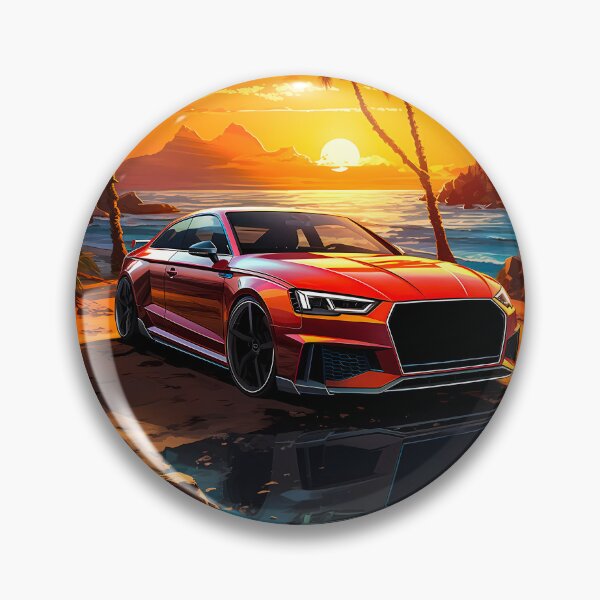 Item preview, Vibrant ocean horizon glowing behind a low performance car designed and sold by RevUpDesign.