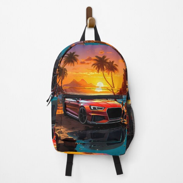 Item preview, Vibrant ocean horizon glowing behind a low performance car designed and sold by RevUpDesign.