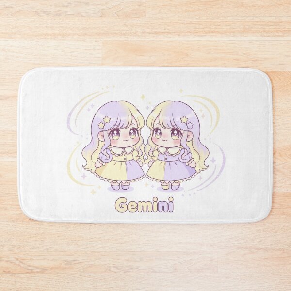 Item preview, Kawaii Gemini Twins Cute Zodiac Sign Illustration designed and sold by LaurannaDesign.