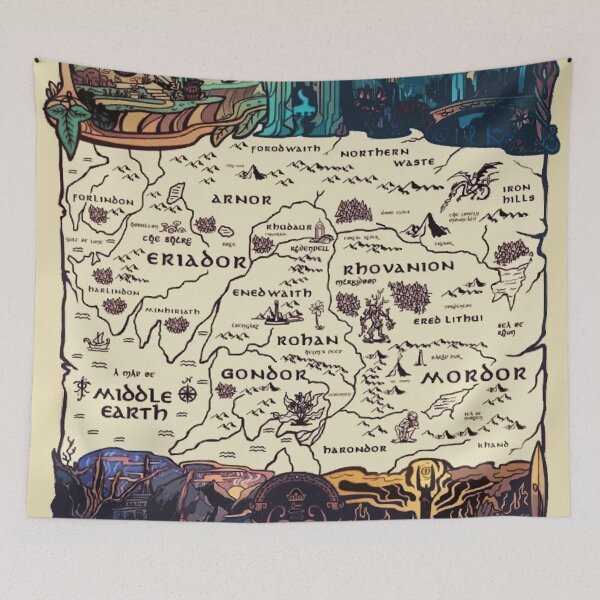Item preview, Middle Earth Map designed and sold by karsivenco.