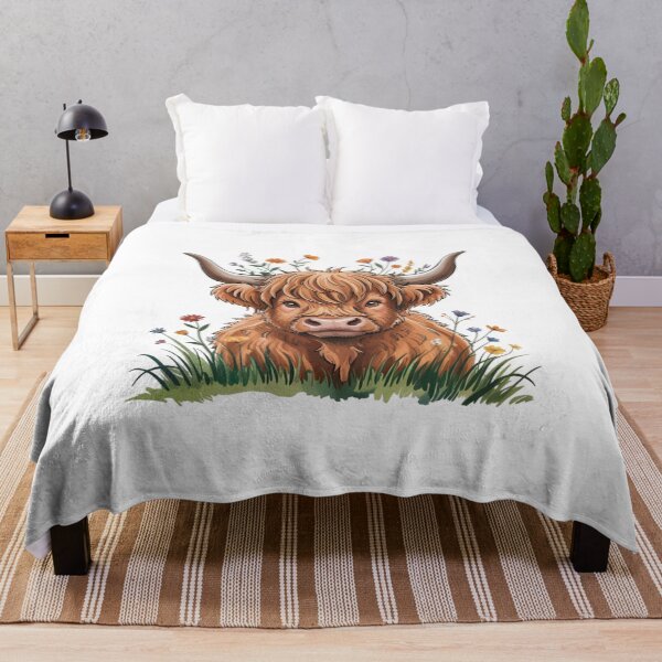 Item preview, Adorable Highland Cow Floral designed and sold by SOUFIANE1991.