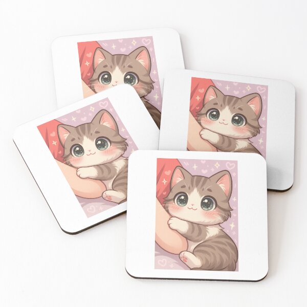 Item preview, Kawaii Snuggle Kitten – Soft Pastel Cuddle Art designed and sold by LovelyCatGalaxy.