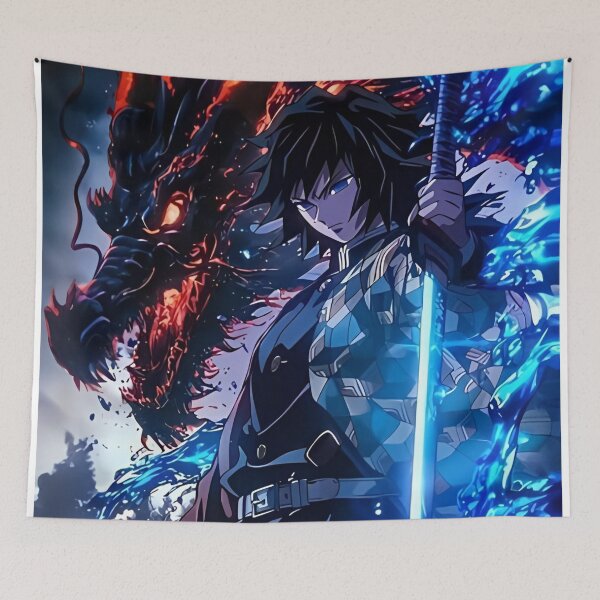 Item preview, Dual Element Dragon Warrior – Fire & Water Spirit Blade Art designed and sold by Dyan4.