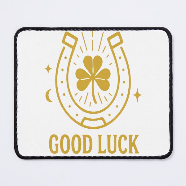 Item preview, Golden Good Luck Horseshoe Clover Art designed and sold by HiteshArt111.