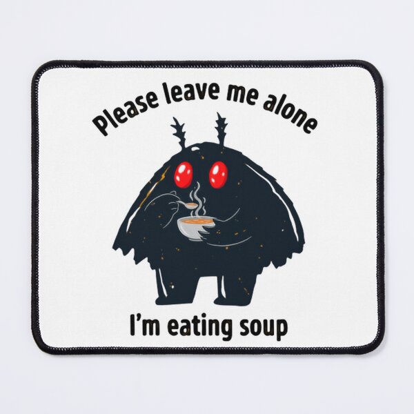 Item preview, Please Leave Me Alone Funny Mothman Eating Pizza in Peace designed and sold by SkeletonsDanger.