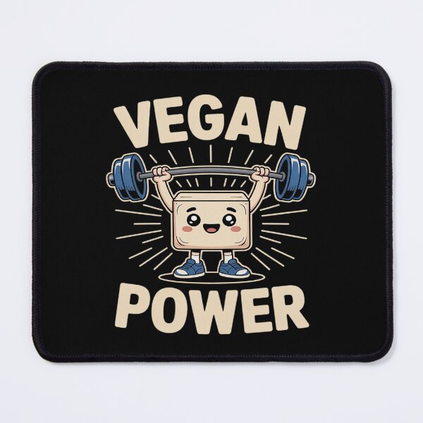 Item preview, Vegan Power, Cute Tofu Weightlifting Fun Barbell designed and sold by JaskconLIfe23.