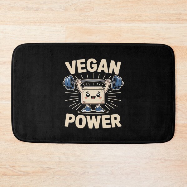 Item preview, Vegan Power, Cute Tofu Weightlifting Fun Barbell designed and sold by JaskconLIfe23.