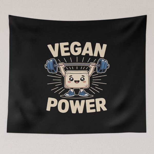 Item preview, Vegan Power, Cute Tofu Weightlifting Fun Barbell designed and sold by JaskconLIfe23.