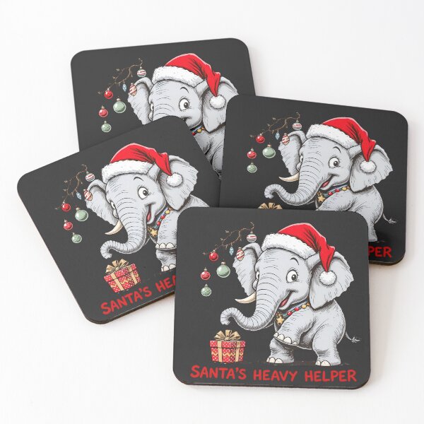 Item preview, Funny Christmas Elephant – “Santa’s Heavy Helper” | Cute Elephant with Gift designed and sold by ColorSplash123.