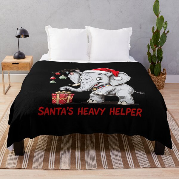 Item preview, Funny Christmas Elephant – “Santa’s Heavy Helper” | Cute Elephant with Gift designed and sold by ColorSplash123.