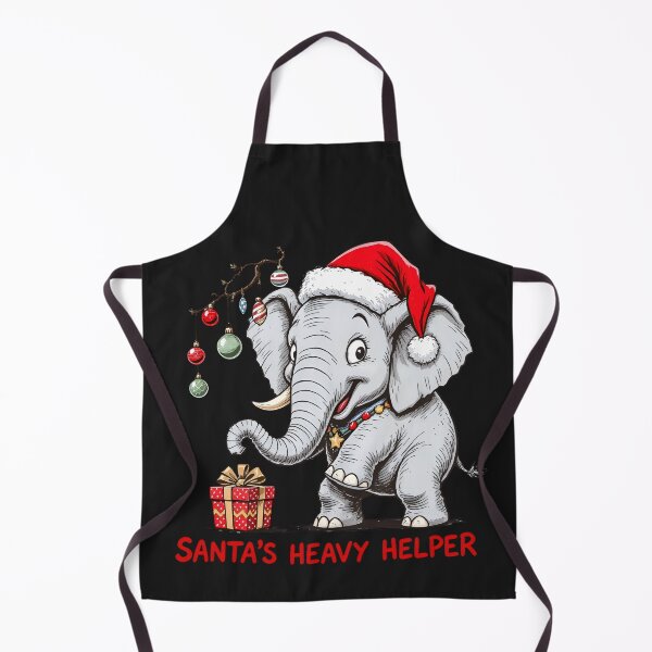 Item preview, Funny Christmas Elephant – “Santa’s Heavy Helper” | Cute Elephant with Gift designed and sold by ColorSplash123.