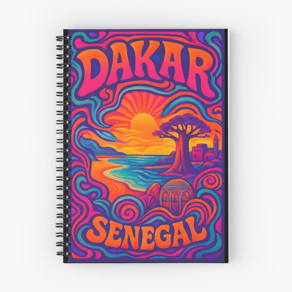 Artikelvorschau, Psychedelisches Dakar-Reiseposter – Retro-Kunst der 70er Jahre entworfen und verkauft von Cosmopolis.
