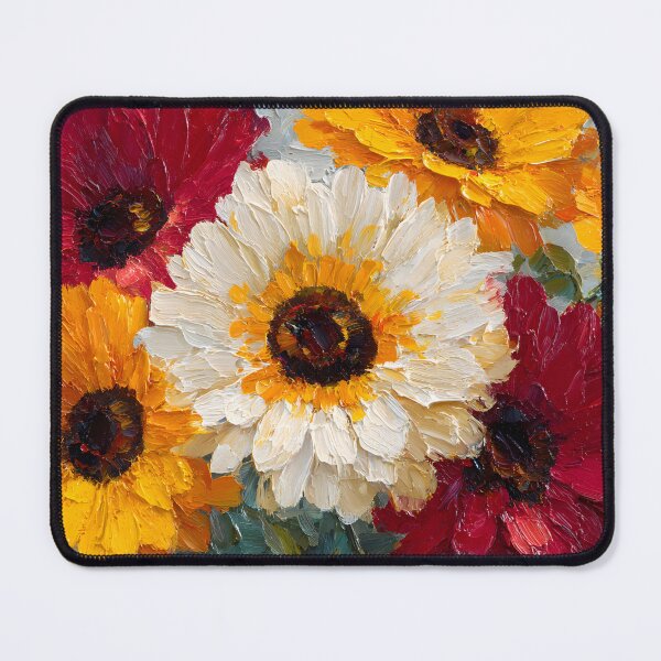 Item preview, Close Up Impressionist Sunflower Field Warm Orange and Red Tones designed and sold by daila70.