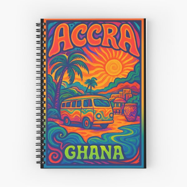 Item preview, Accra Psychedelic Travel Poster - 70s Retro Art designed and sold by Cosmopolis.
