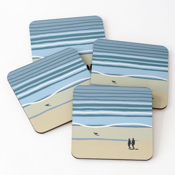 Item preview, Dog walk on beach designed and sold by artkarapainting.