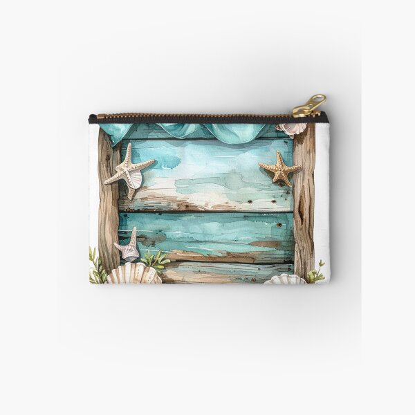 Item preview, Rustic Beach Wood Sign Frame with Seashells and Ribbon designed and sold by takeng07.