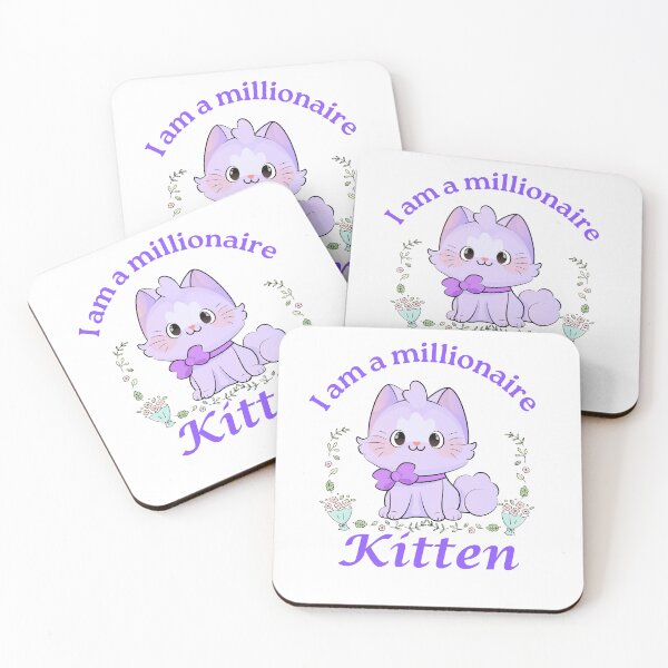 Item preview,  I Am a Millionaire Kitten - Cute Purple Cartoon Kitten designed and sold by Love3Happy.
