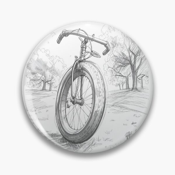 Item preview, Retro Cycling Sketch – Thick Wheel in a Natural Setting designed and sold by The Mystic Richard.