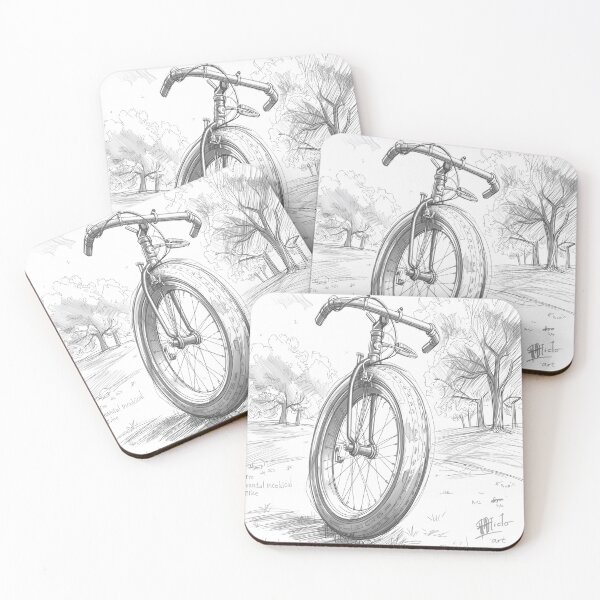Item preview, Retro Cycling Sketch – Thick Wheel in a Natural Setting designed and sold by The Mystic Richard.