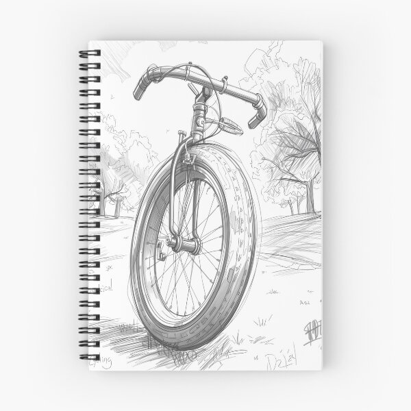 Item preview, Retro Cycling Sketch – Thick Wheel in a Natural Setting designed and sold by The Mystic Richard.