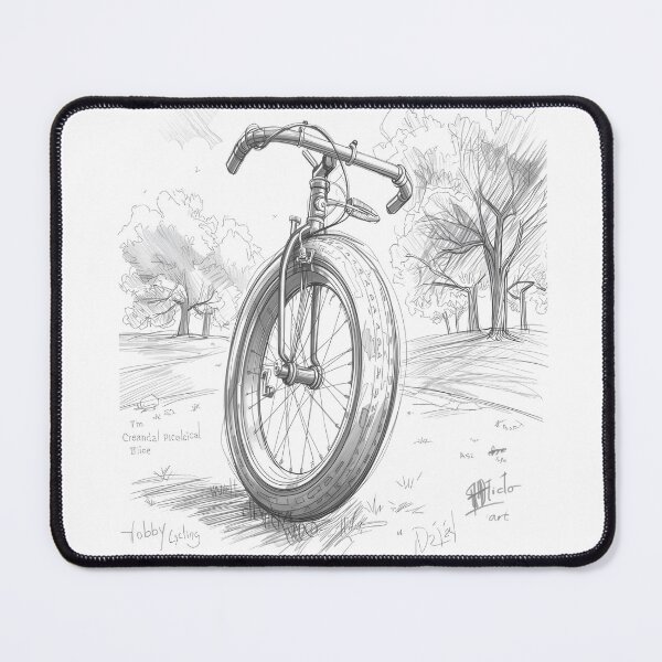 Item preview, Retro Cycling Sketch – Thick Wheel in a Natural Setting designed and sold by The Mystic Richard.