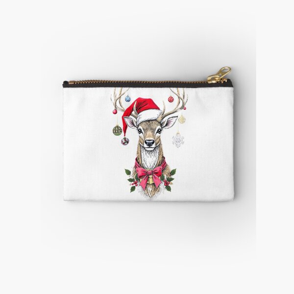Item preview, Christmas Deer – Elegant Apparel Illustration | Decorated Antler Deer with Gift designed and sold by ColorSplash123.