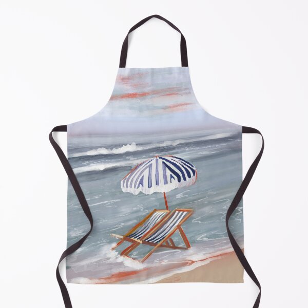 Item preview, Coastal Serenity: Watercolor Beach Chairs and Striped Umbrella designed and sold by jassoart.
