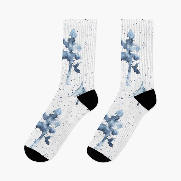 Item preview, Watercolor Snowy Trees Pattern on White designed and sold by Flowersforbear.