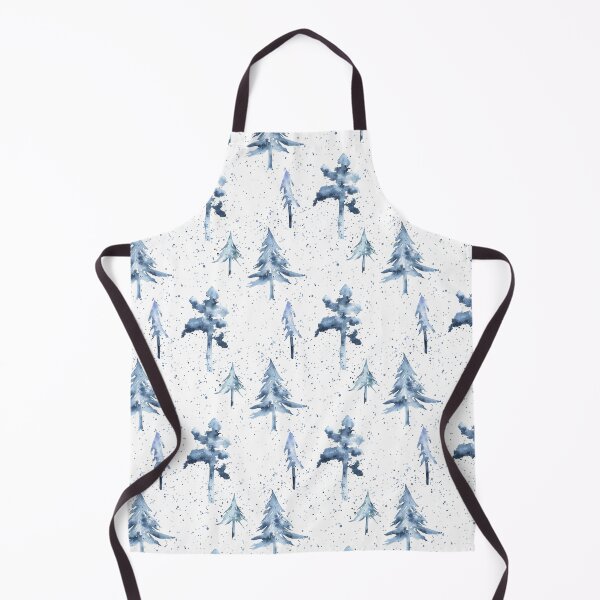 Item preview, Watercolor Snowy Trees Pattern on White designed and sold by Flowersforbear.