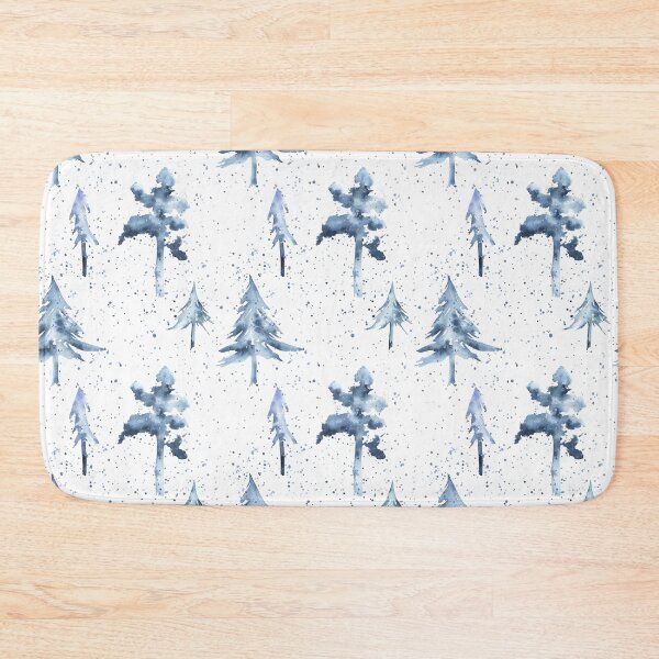 Item preview, Watercolor Snowy Trees Pattern on White designed and sold by Flowersforbear.