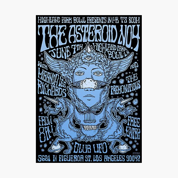 Asteroid no. 4 Gig Poster, 6/7/2018, Highland Park Bowl, LA Photographic Print