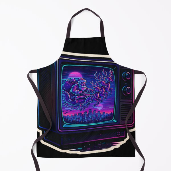 Item preview, VHS Christmas Nostalgia – Neon Santa Over City – Gift for 80s Kid • Vaporwave • Neon Retro CRT designed and sold by JacobKAurumhead.