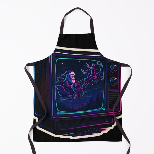 Item preview, VHS Christmas Nostalgia – Neon Santa Over Forest – Gift for 80s Kid • Vaporwave • Neon Retro CRT designed and sold by JacobKAurumhead.