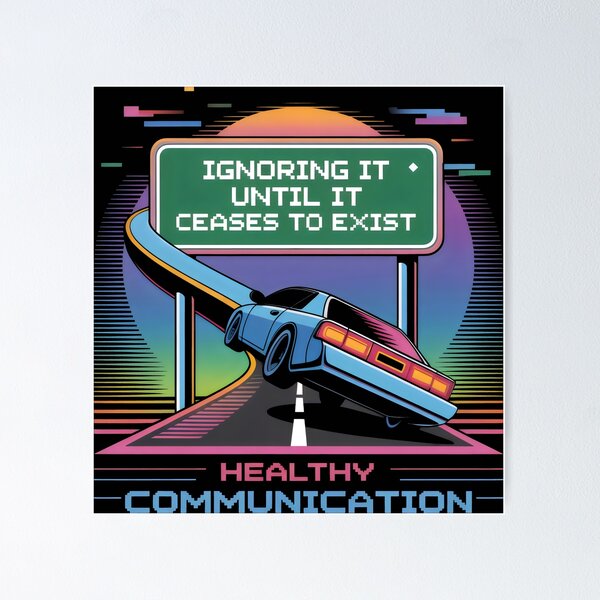 Item preview, Ignoring It Until It Ceases to Exist Retro Sunset Communication Highway Design designed and sold by SplashTastic.