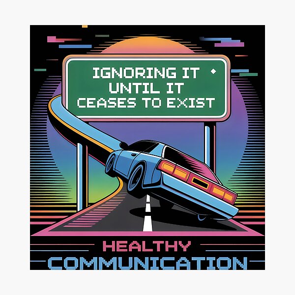 Item preview, Ignoring It Until It Ceases to Exist Retro Sunset Communication Highway Design designed and sold by SplashTastic.