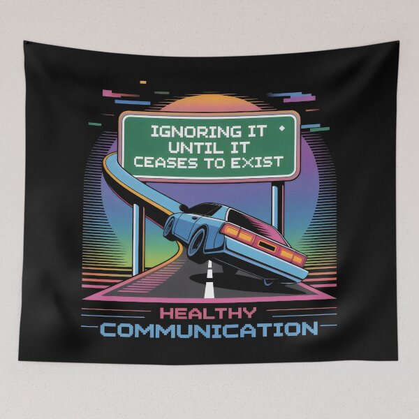 Item preview, Ignoring It Until It Ceases to Exist Retro Sunset Communication Highway Design designed and sold by SplashTastic.