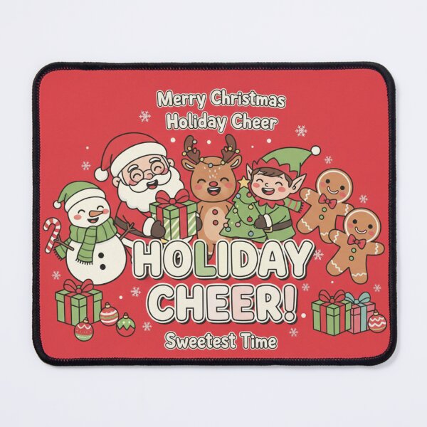 Item preview, Merry & Cute Christmas Character Red Background Kawaii designed and sold by Siamcatshop.