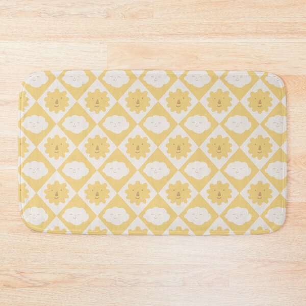 Item preview, Cute Smiling Sun and Cloud Pattern – Yellow & White Kawaii Weather Cartoon Design designed and sold by Naine  M..
