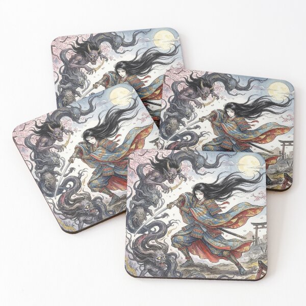 Item preview, Onna-Musha and Demons: Cherry Blossom Battle on a Full Moon Night designed and sold by WagyuDesigns.