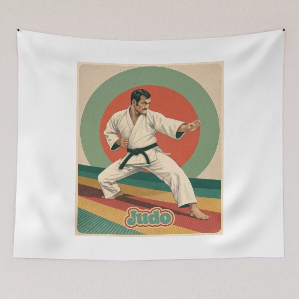 Item preview, Vintage Valor: Judo Master in Retro Motion designed and sold by ForeverPrintsOK.