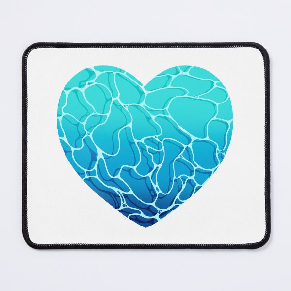 Item preview, Pool Water Heart – Blue Ripple Texture Illustration designed and sold by artbyaimie.