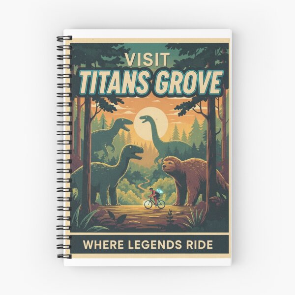 Artikelvorschau, Titans Grove Zwift Vintage Reiseplakat - Dinosaurier-Radfahren T-Shirt entworfen und verkauft von loccotown168.