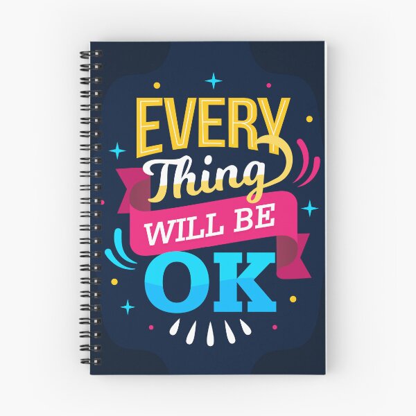 Item preview, Everything Will Be OK – Positive Motivational Typography Design designed and sold by Rehma Wear.