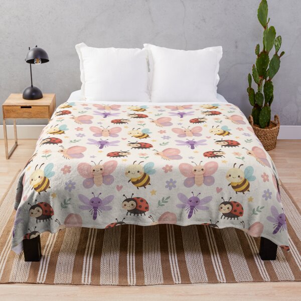 Item preview, Cute Spring Bugs Seamless Pattern – Bees, Ladybugs & Butterflies designed and sold by arnalogard.