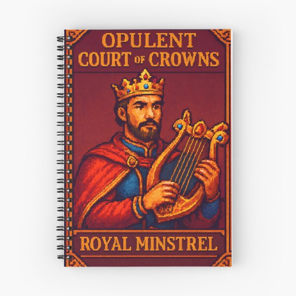 Item preview, Royal Minstrel Pixel Hero - Opulent Court of Crowns | Jeweled War-Lyre designed and sold by Artsy-With.