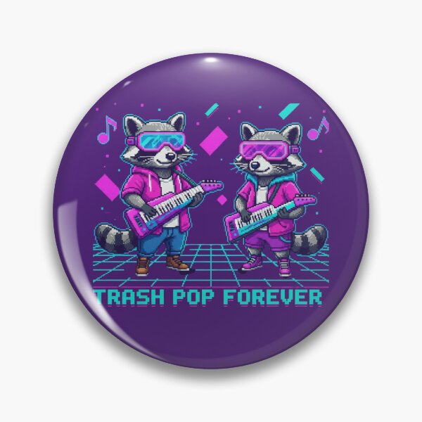 Item preview, Trash Pop Forever Raccoon Duo T-Shirt - 8-Bit Synth Pop Animal Band, Retro Gaming Music Aesthetic designed and sold by Searching ideas.