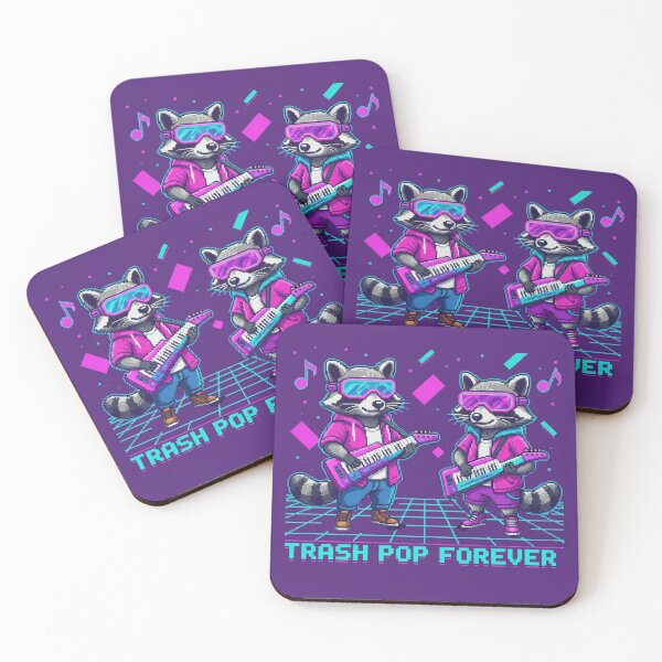Item preview, Trash Pop Forever Raccoon Duo T-Shirt - 8-Bit Synth Pop Animal Band, Retro Gaming Music Aesthetic designed and sold by Searching ideas.