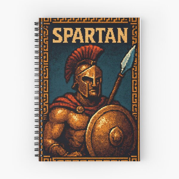 Item preview, Spartan Pixel Hero - Ancient Greece | Bronze Shield & Spear designed and sold by Artsy-With.