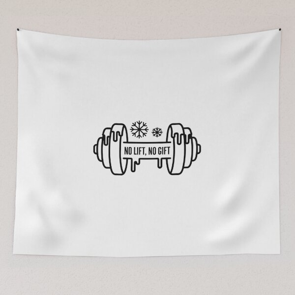 Item preview, No Lift No Gift | Minimalist Winter Fitness Dumbbell Line Art Design designed and sold by WSPrintCrafter.